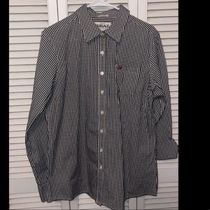 Black & white checkered button up